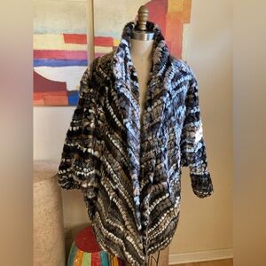 Multi colored faux fur jacket